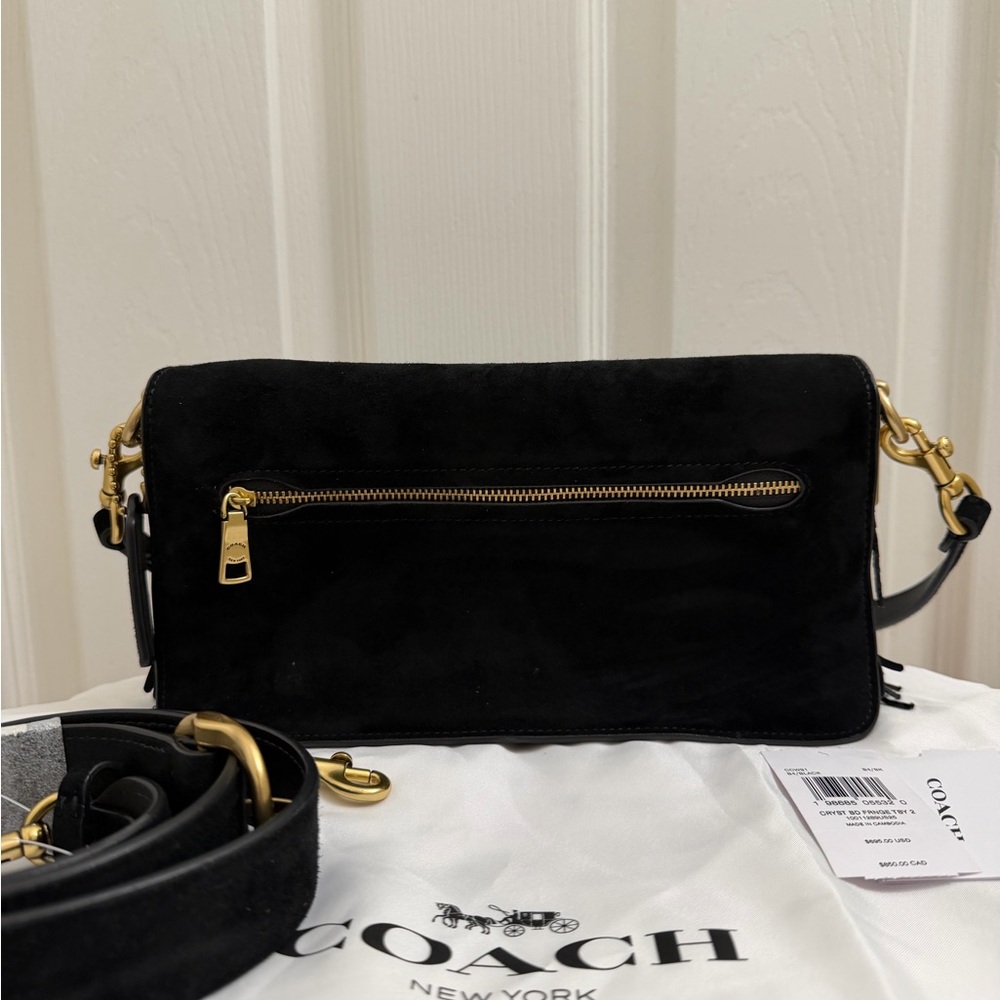 Coach Black Beaded Fringe Tabby - Picture 8 of 13